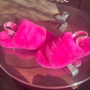 Pink UGG fluff yeah sliders